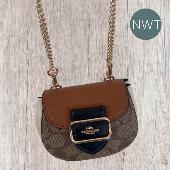 Coach Handbags - Coach Morgan Mini Purse On A Chain In Colorblock Signature Canvas NWT sku2787